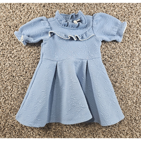 Janie and Jack Other - Janie and Jack Toddler Girls Sz 2T Pale Blue Ruffle Jacquard A Line Dress